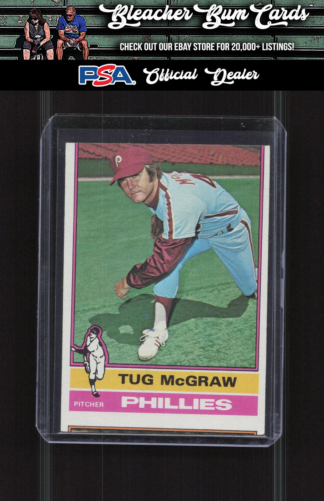 1976 Topps 565 Tug McGraw Miscut Back