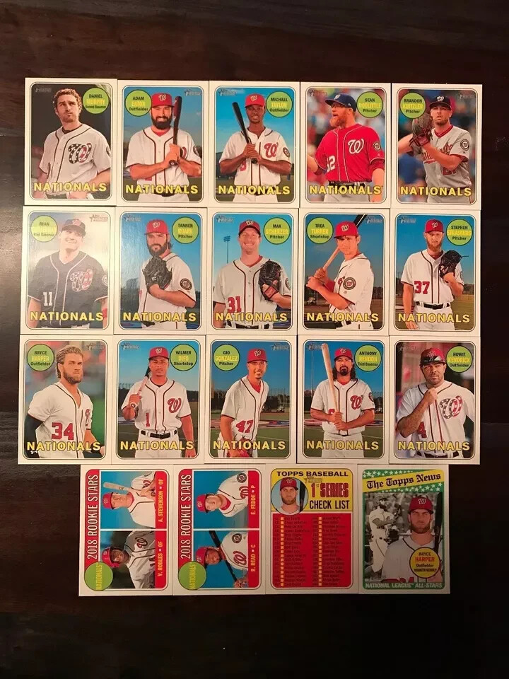 2018 Topps Heritage WASHINGTON NATIONALS Base Team Set of (19) Harper Turner