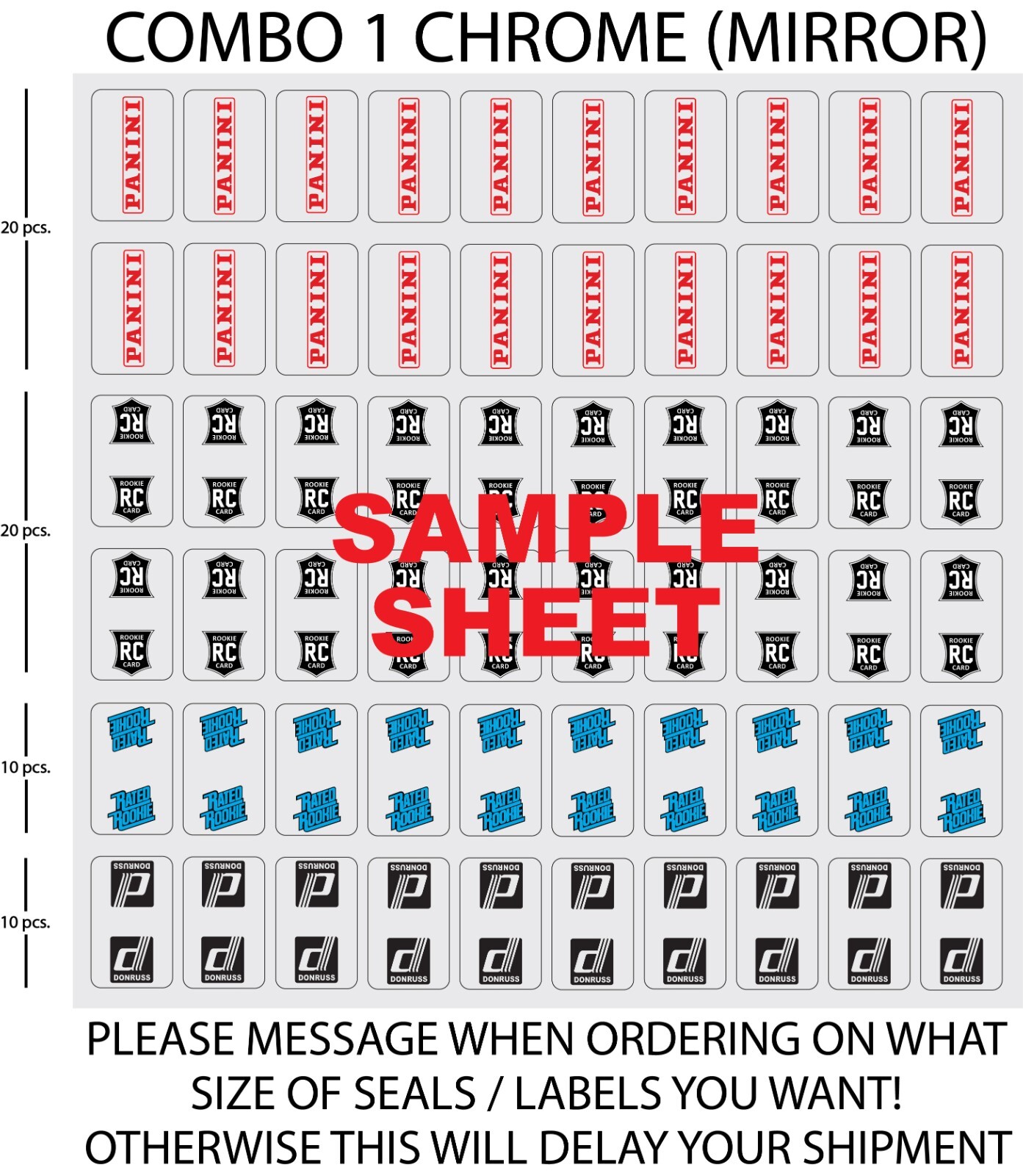 ONE TOUCH STICKER 35 pt. FREE PANINI LABELS SEALS 60 pcs. 9 SIZES FREE DECALS!