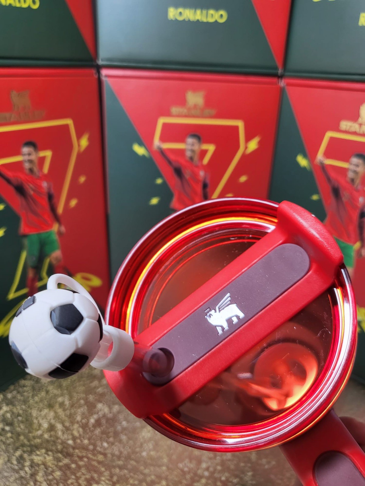 World Cup Cristiano Ronaldo Tumbler 40oz Red Gold Black