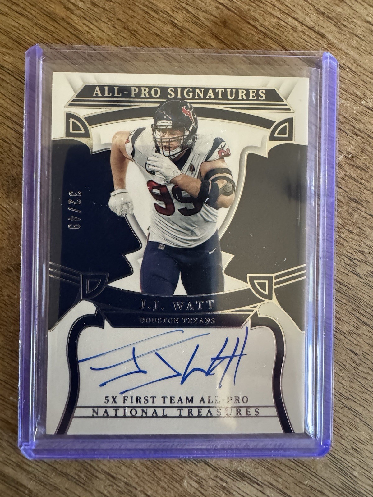 2024 National Treasures Texans All-Pro Sig’s JJ WATT ON CARD AUTO AP-JJW #32/49