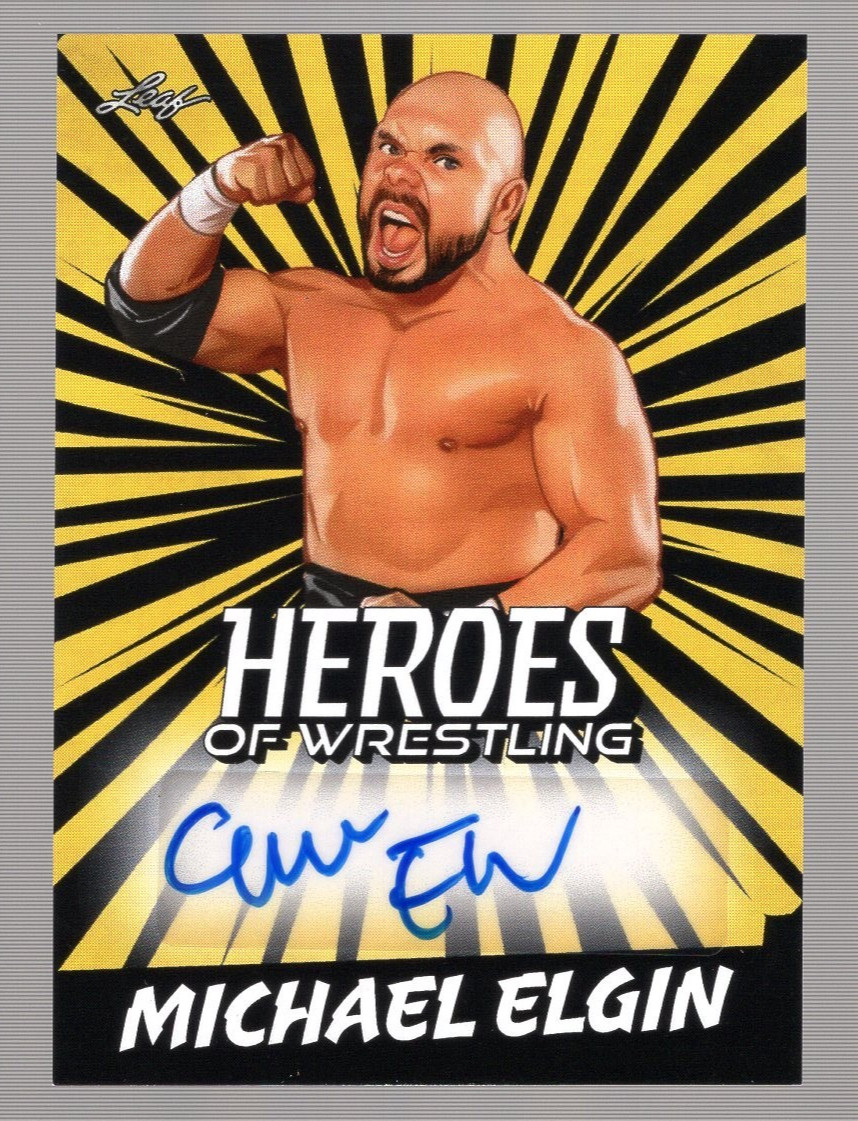 MICHAEL ELGIN 2023 LEAF HEROES OF WRESTLING GOLD AUTO **NJPW**