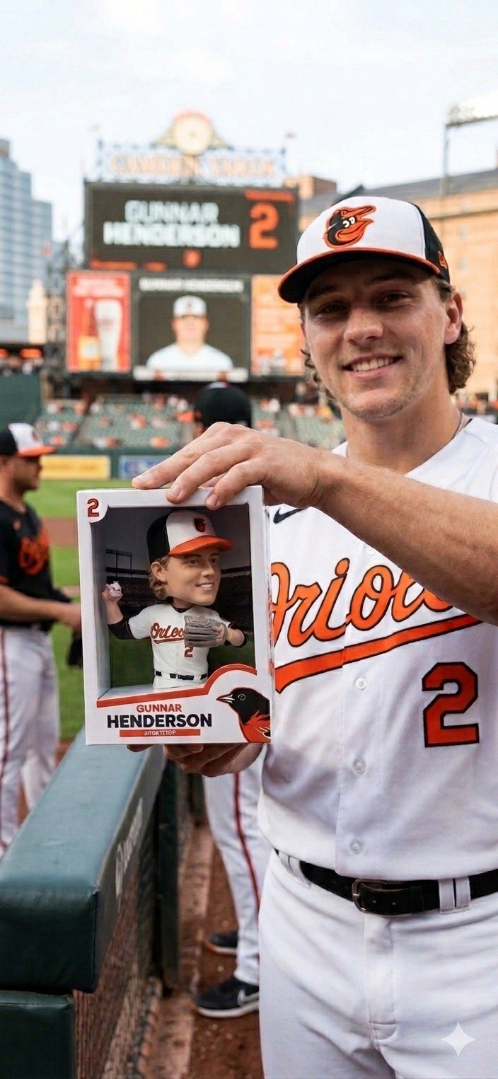 Gunnar Henderson Baltimore Orioles Os Bobblecard Bobblehead Presale 6/27/26 SGA