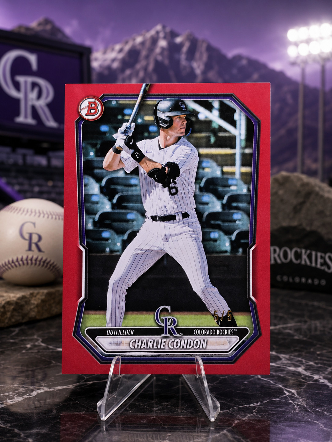 2026 Bowman Charlie Condon Red Border /5 #BP-46 Paper Prospect Rockies Bookend