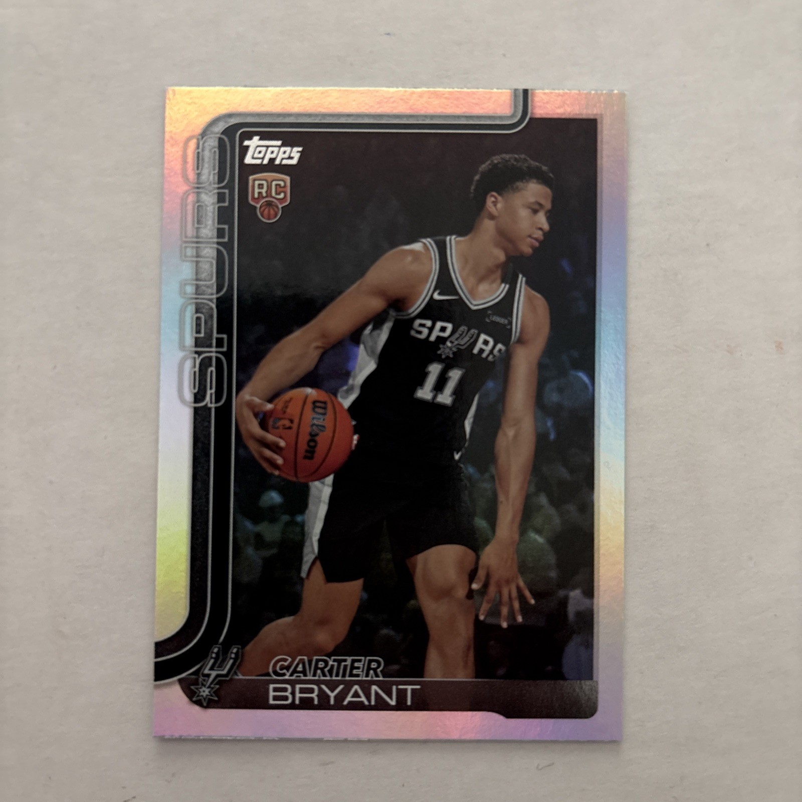 2025-26 Topps Carter Bryant #214 Rainbow Holo Foil Rookie RC Spurs NBA Finals 🏀
