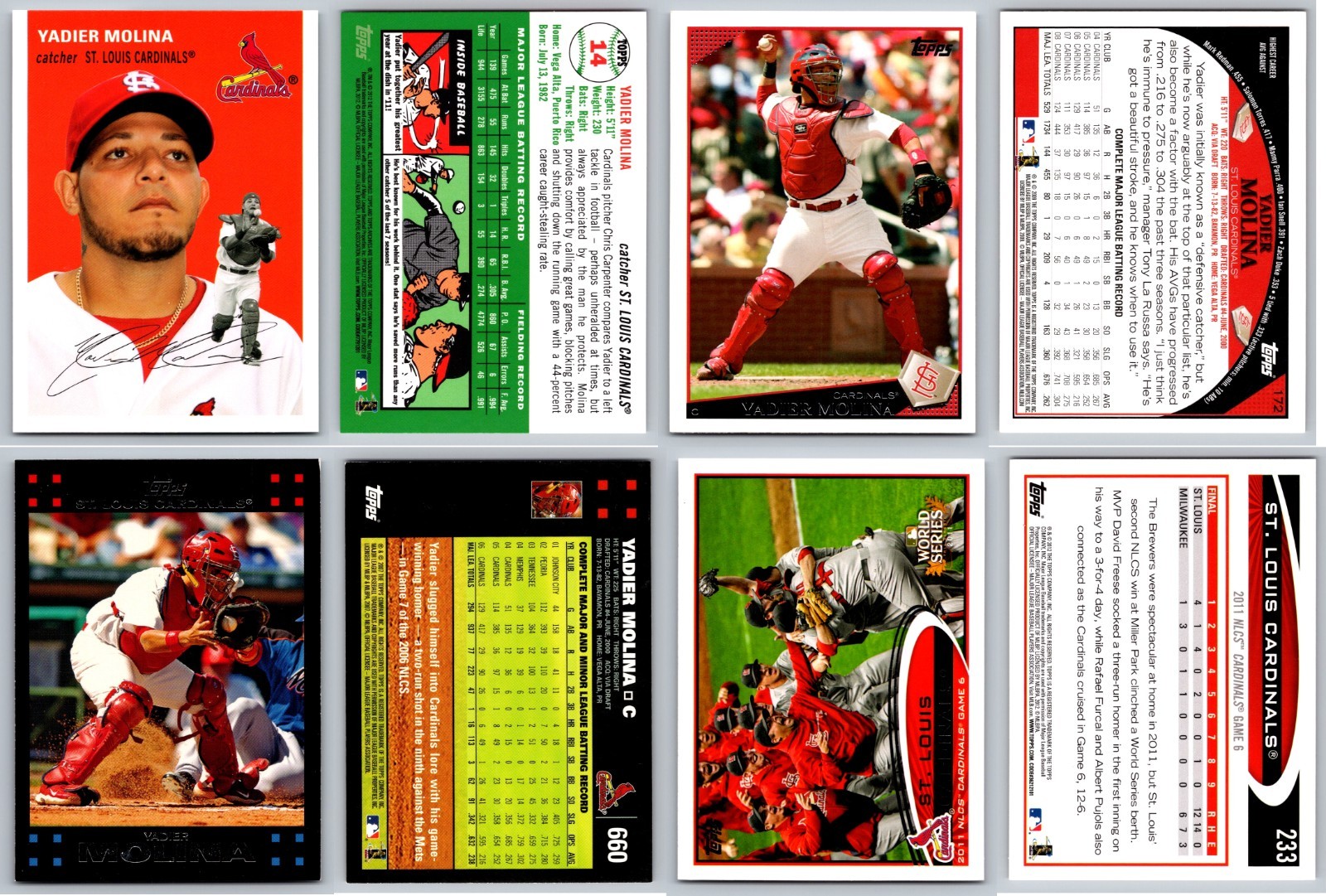 Yadier Molina 4 Card Lot – St. Louis Cardinals / SEVERAL LOTS AVAILABLE!!!