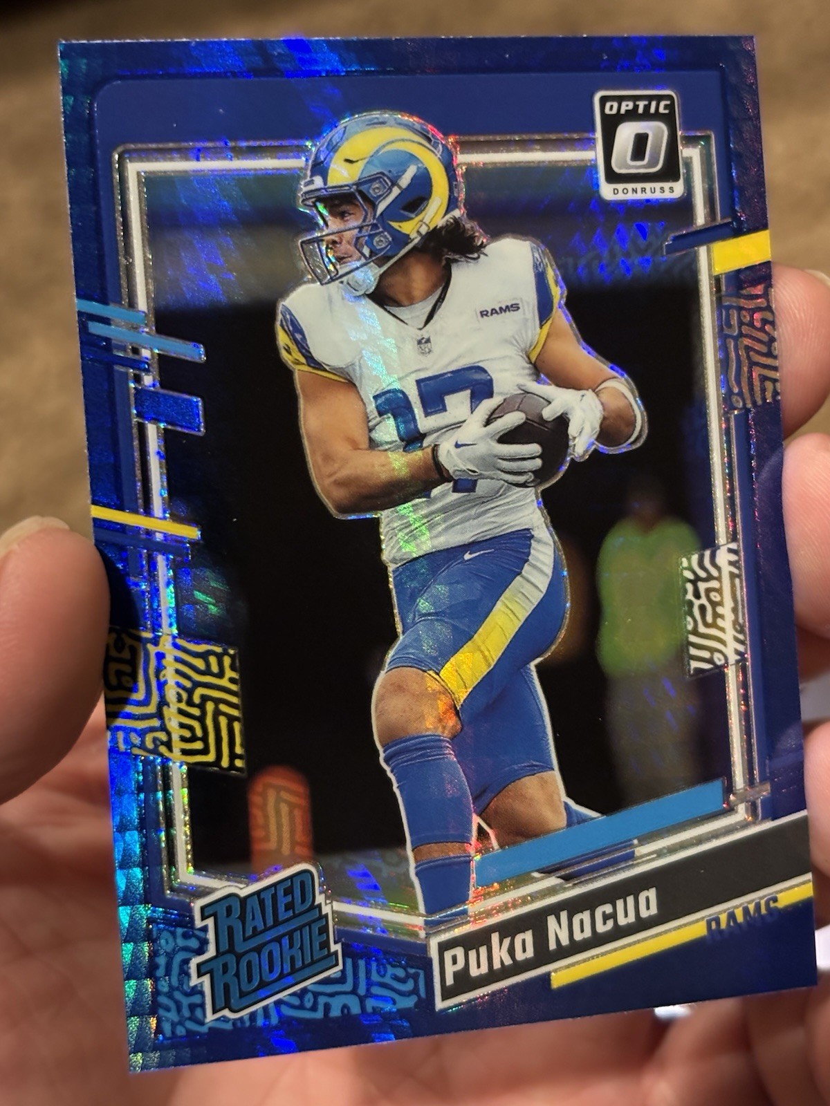 2023 Panini Donruss Optic – Rated Rookie Puka Nacua #238 Blue Hyper Prizm RC A4