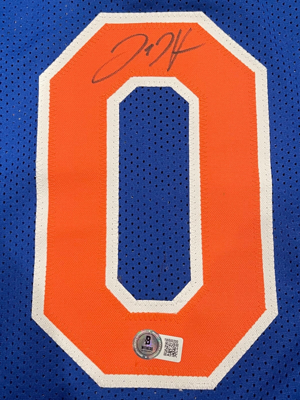 Donte DiVincenzo Signed Auto New York Knicks Blue Custom Jersey Beckett BAS COA