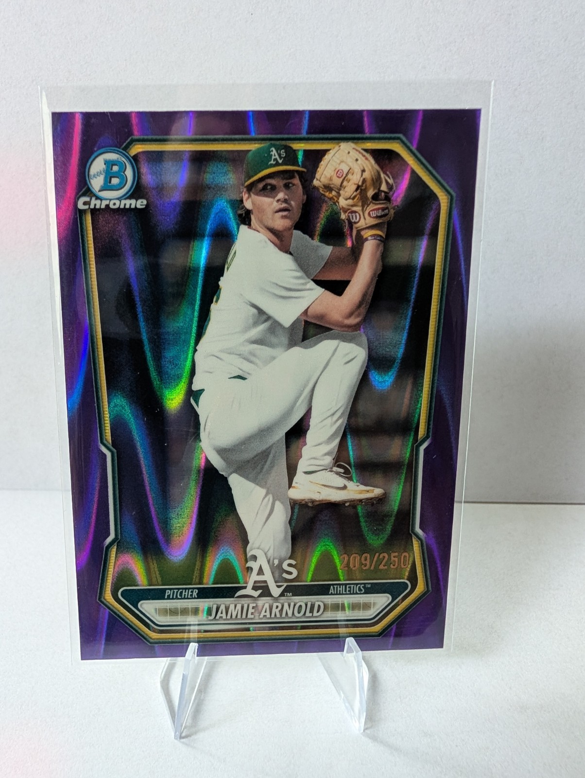 2026 Bowman Baseball Jamie Arnold Purple RayWave /250 Oakland Athletics
