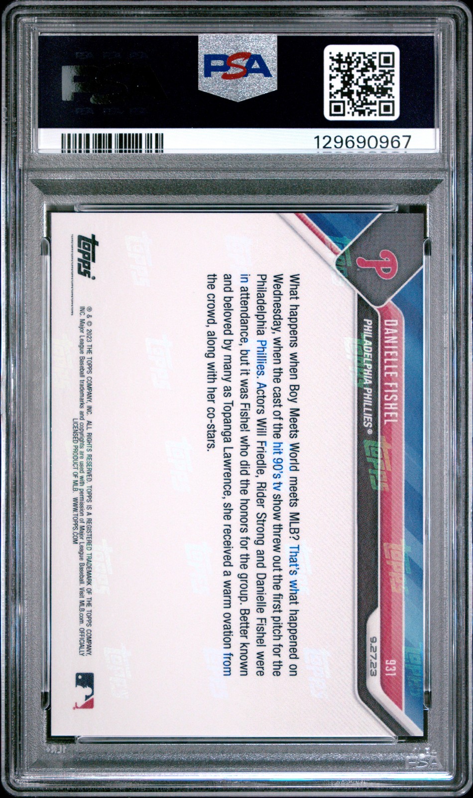 2023 TOPPS NOW #931 DANIELLE FISHEL PSA 10