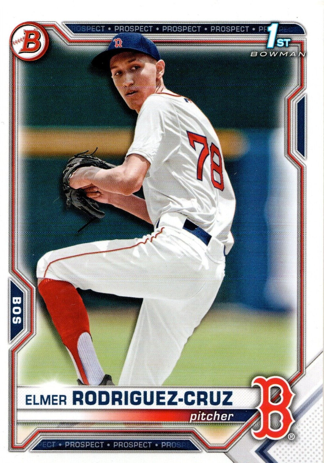 Elmer Rodriguez-Cruz Boston Red Sox 2021 Bowman Draft 1st Bowman Card