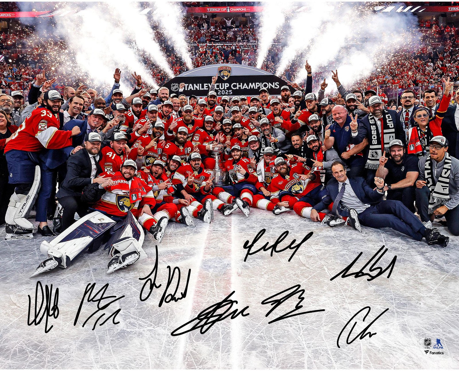 Panthers Signed ’25 Stanley Cup Champs 16×20 Team Photo w/Autos – LE 200