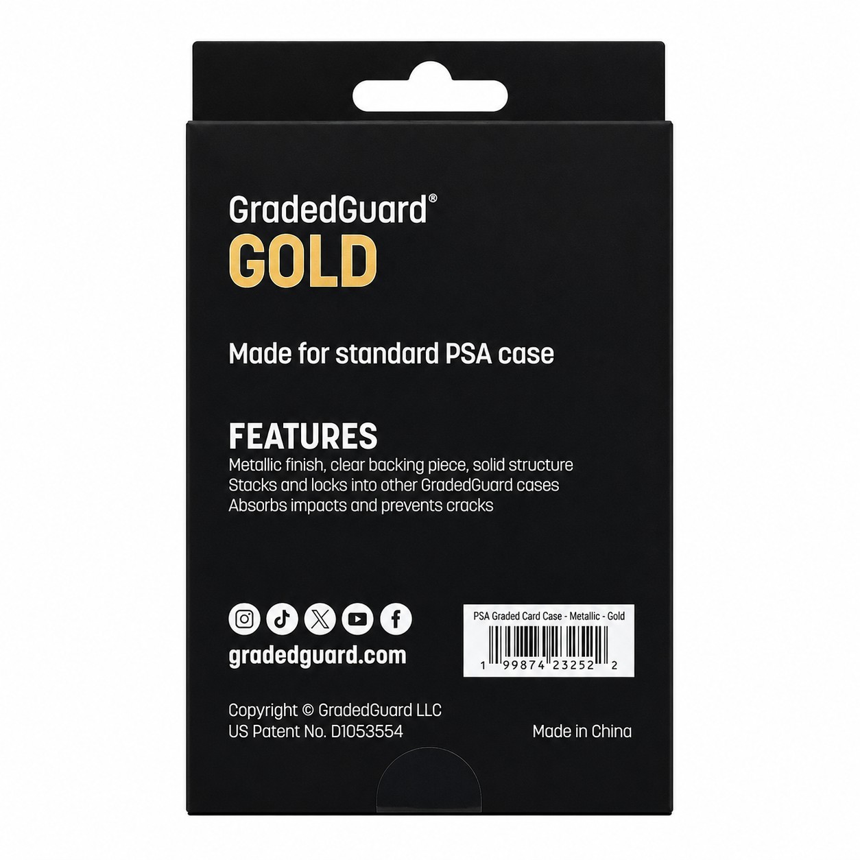 (1) Gold Metallic GradedGuard PSA Graded Card Case Guard Protector Stackable