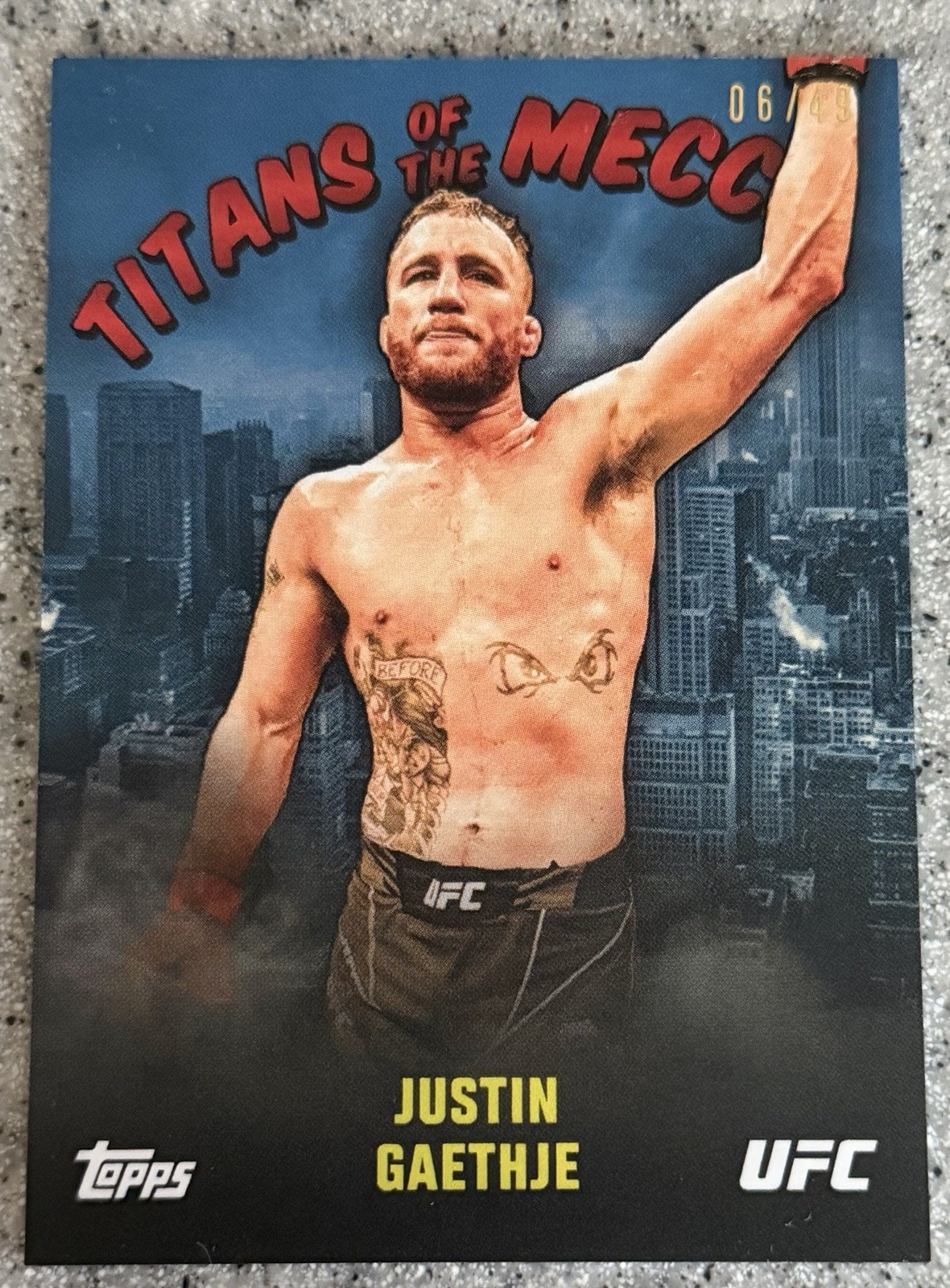 2024 Topps UFC Justin Gaethje Titans of the Mecca /49 SP #TM-4