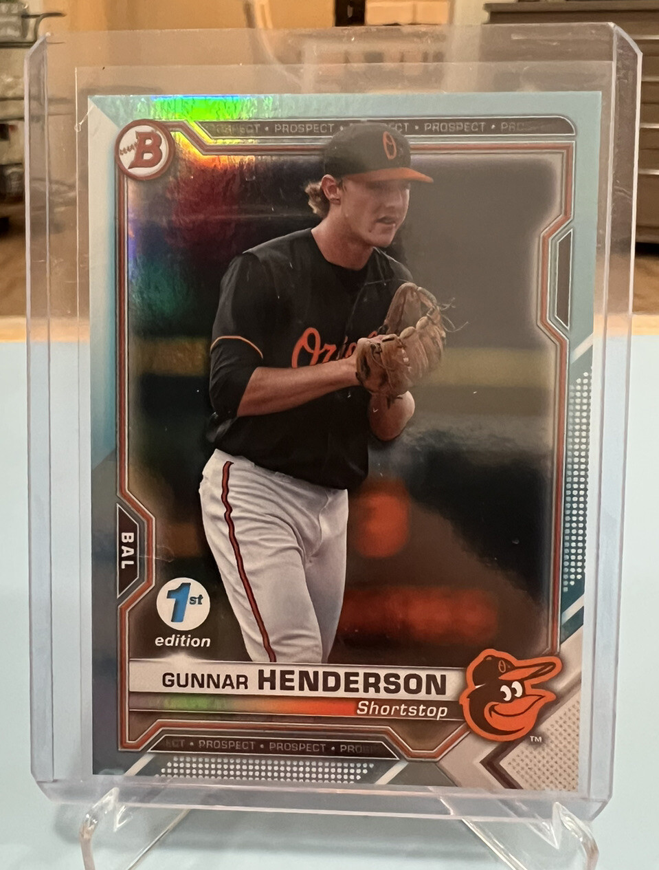 2021 Bowman 1st Edition Gunnar Henderson #BFE-49 Sky Blue Foil Parallel ORIOLES