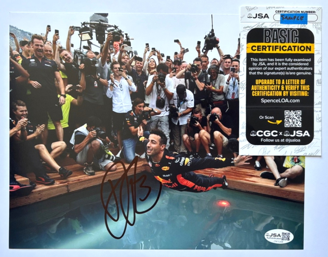 DANIEL RICCIARDO SIGNED 8X10 PHOTO RED BULL FORMULA ONE F1 MONACO WIN 2018 JSA