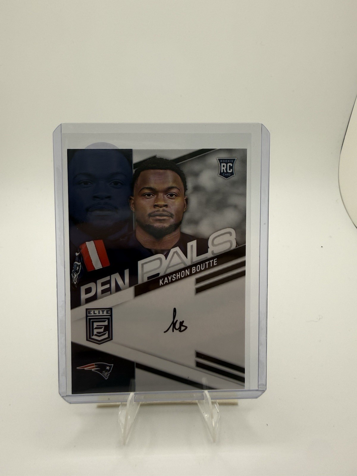2023 Donruss Elite Kayshon Boutte Pen Pals On Card Blue Ink Auto RC Patriots