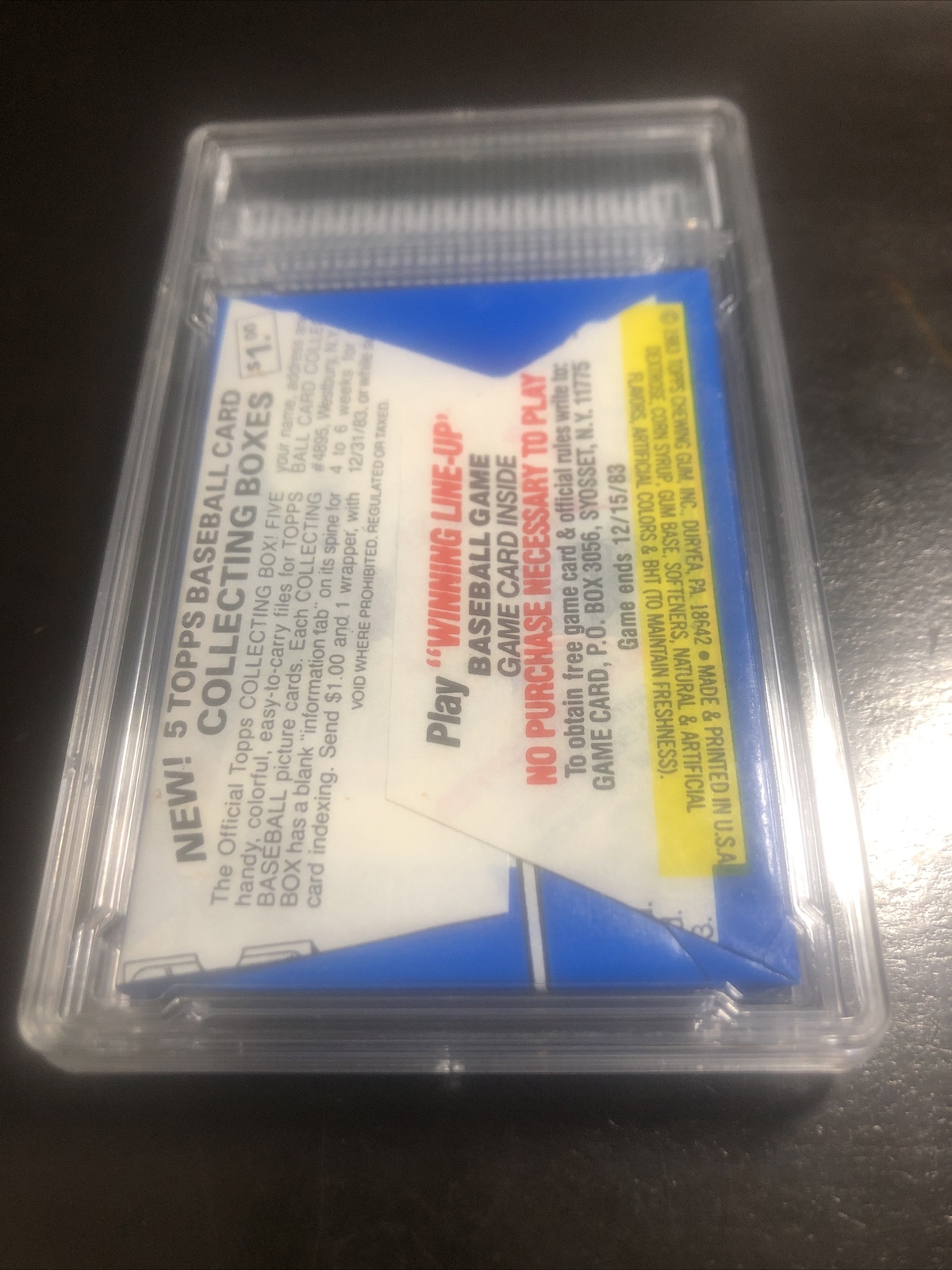 1983 Topps Baseball Wax Pack Certified Authentic Unopened And Encapsulated