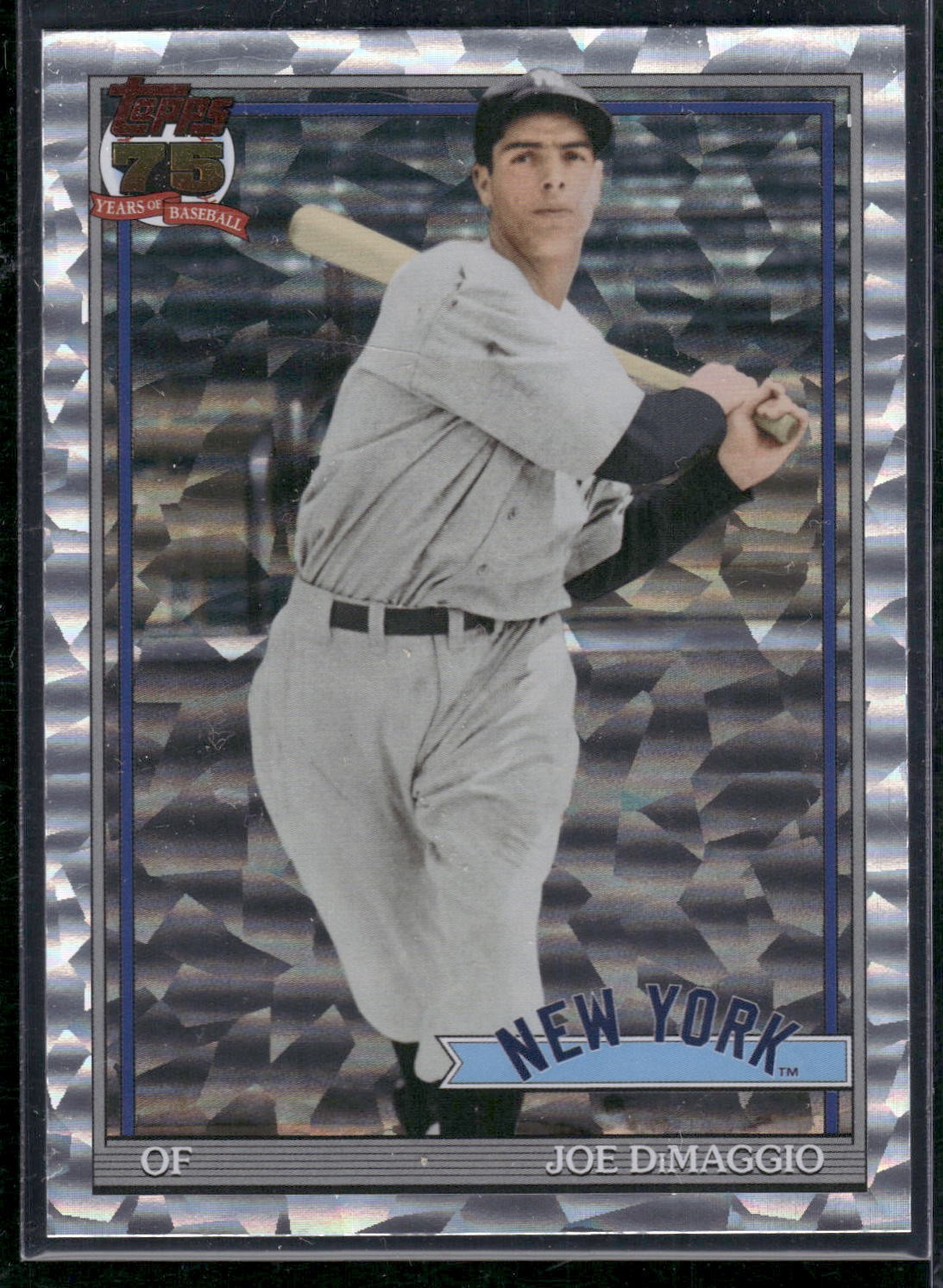 26 Topps #91B2-49 Joe DiMaggio 91 Topps Baseball 35th Crackle Foil (Series Two)