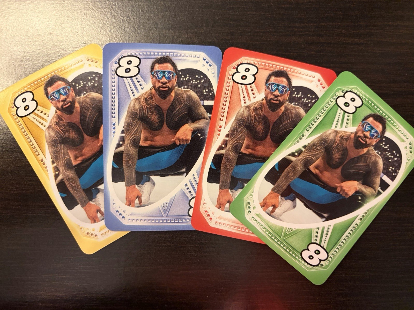 WWE Jey Uso 4 Uno Card Lot Red Yellow Blue Green Samoan Dynasty 2025