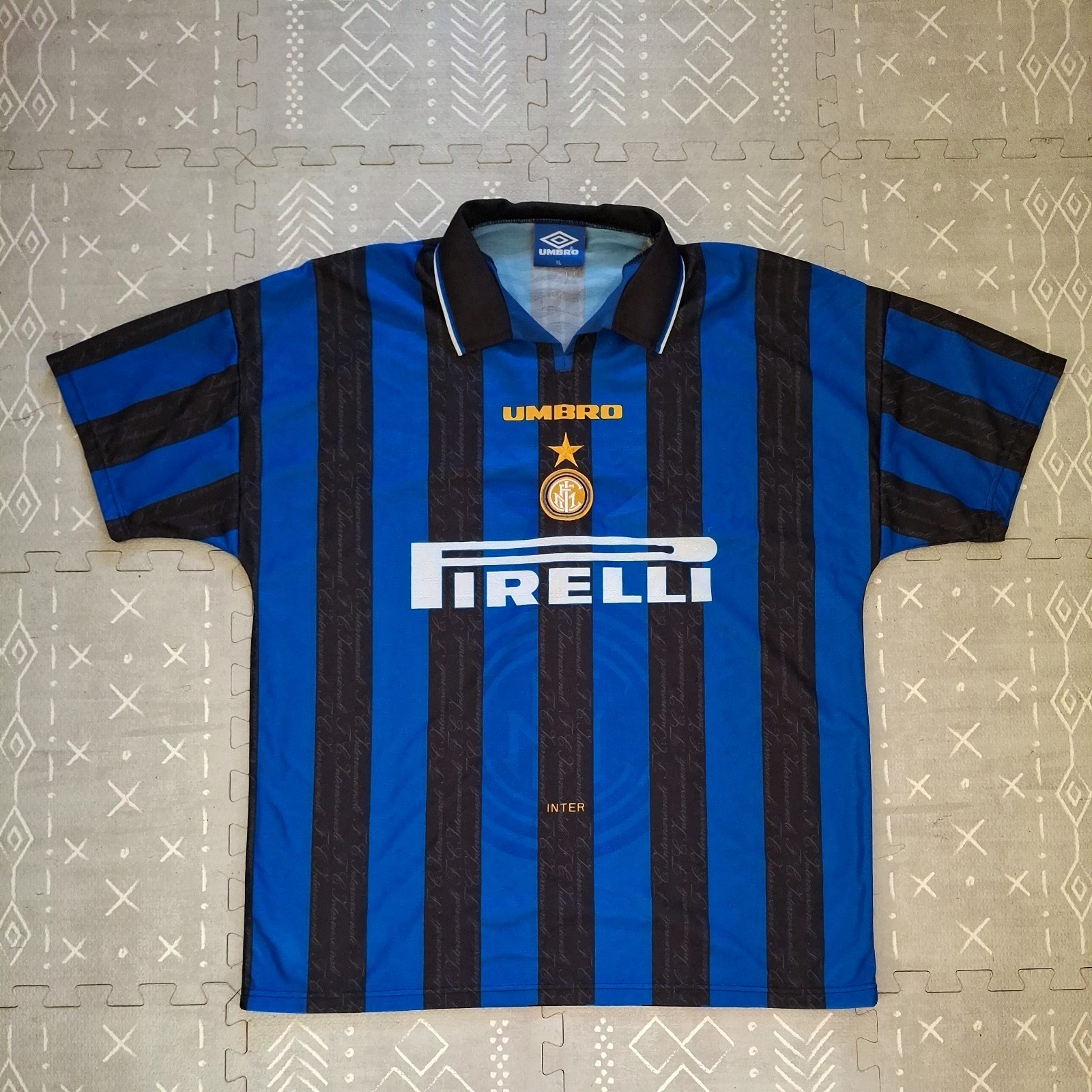 Authentic Vintage INTER MILAN 1996-1997 Home Jersey Maglia Shirt Umbro Italy- XL