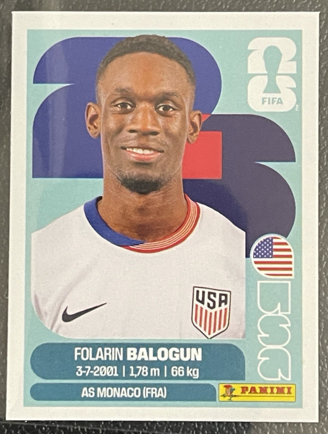 USA 1-20 Complete Panini World Cup 2026 Stickers + 5 Blue Parallels Pulisic