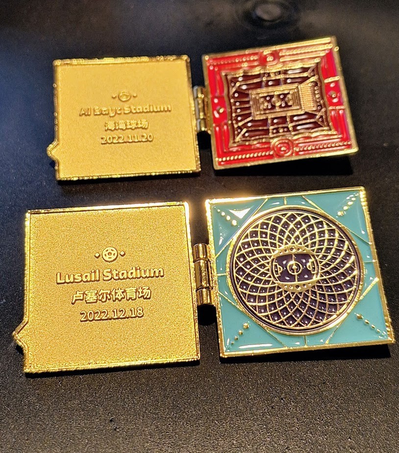 2022 Qatar FIFA World Cup Mascot Opening Final Game Pin Set- Pins open up