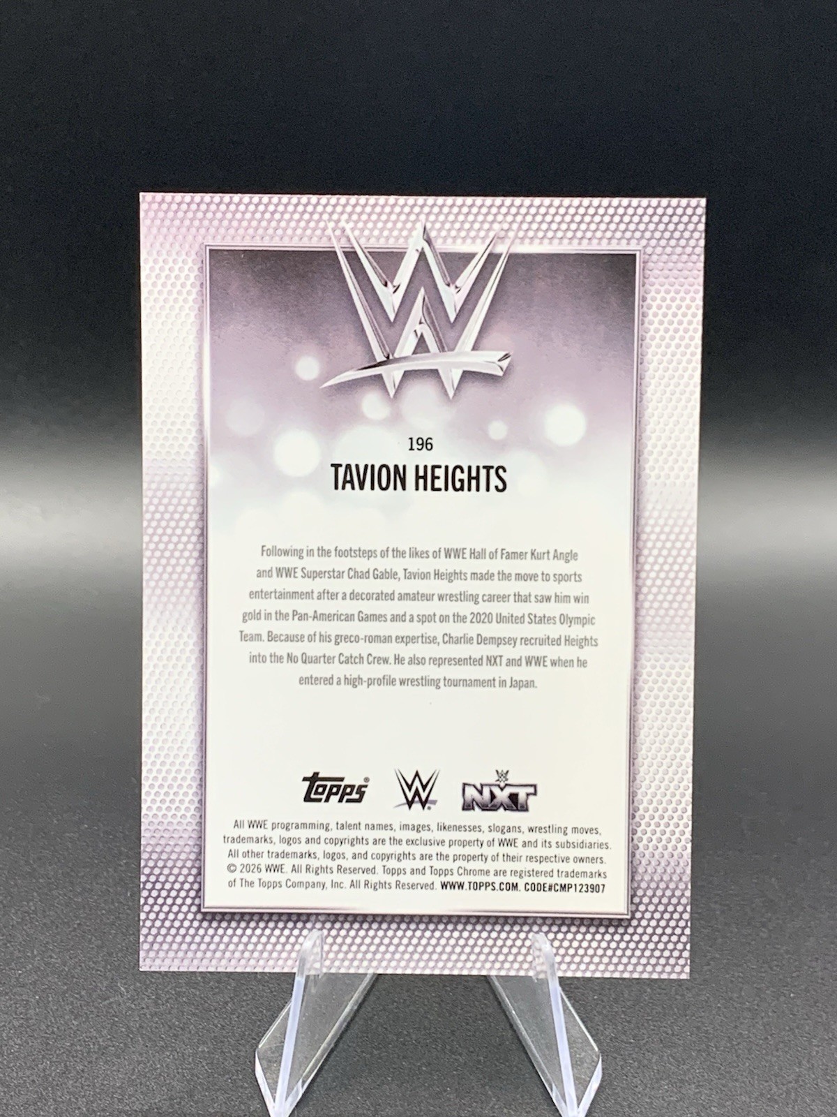2026 Topps Chrome Sapphitr WWE – Tavion Heights #196 Gold Refractor /50