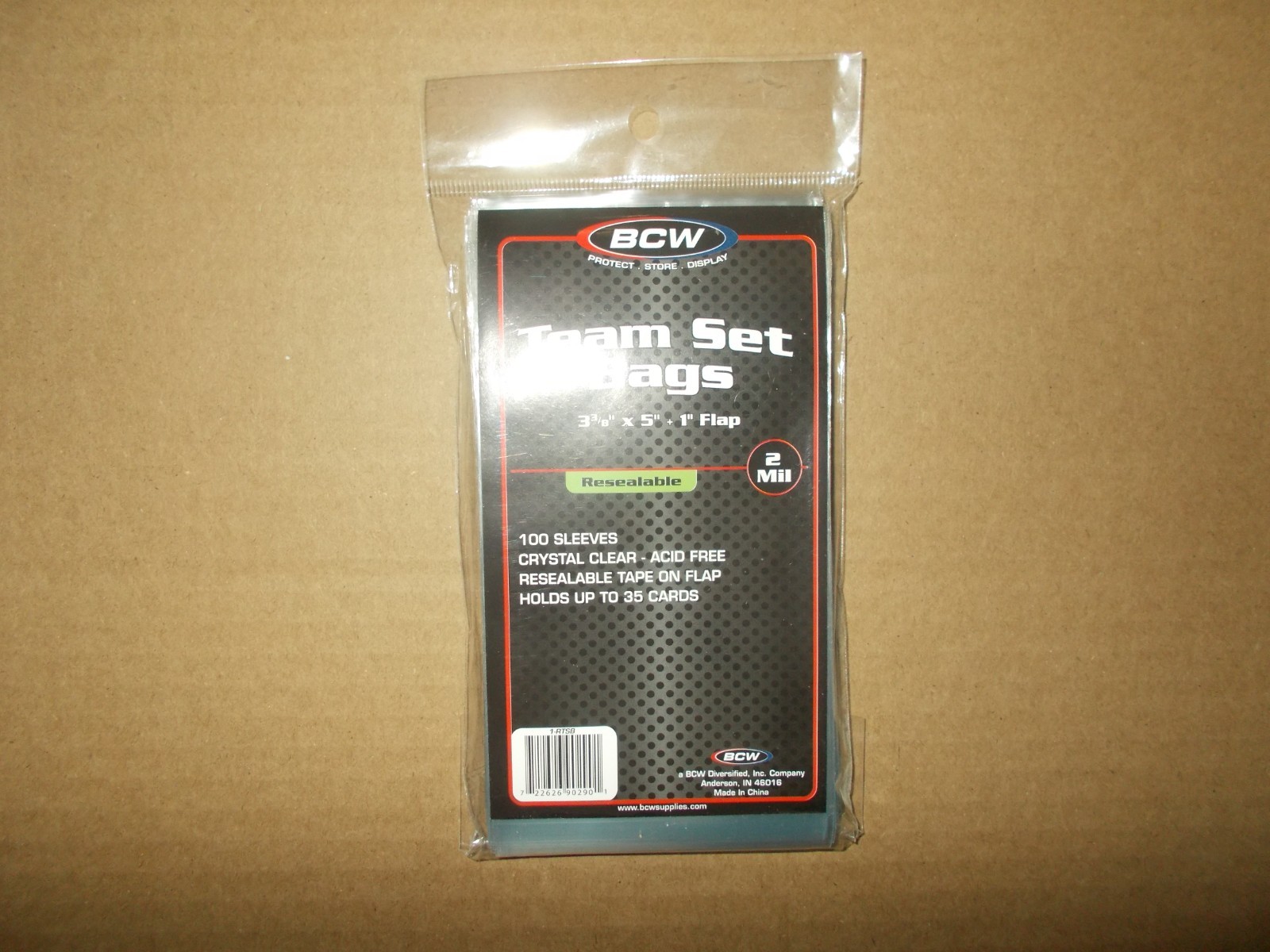 BCW Team Set Bags RESEALABLE NEW Packs Of 100 Clear Acid Free