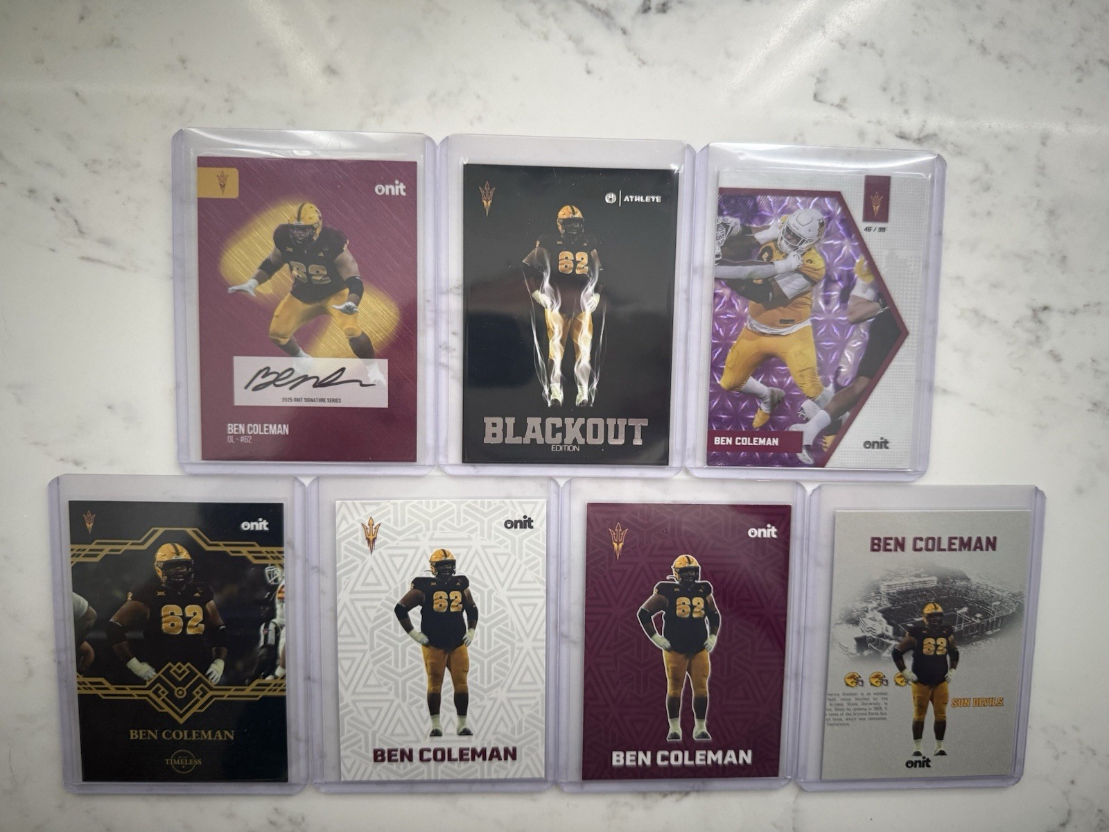 2025 ONIT Athlete Ben Coleman Arizona State Sun Devils Football Cards
