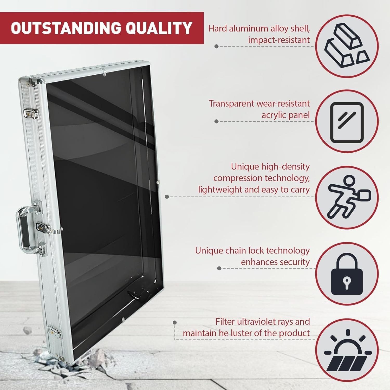 Card Show Display Case Large Aluminum 34″X22″ Lockable Trading Card Display