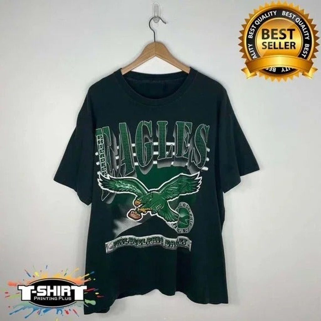 Retro Nfl Philadelphia Eagles T-Shirt All Sizes Basic style Black tee HN1330