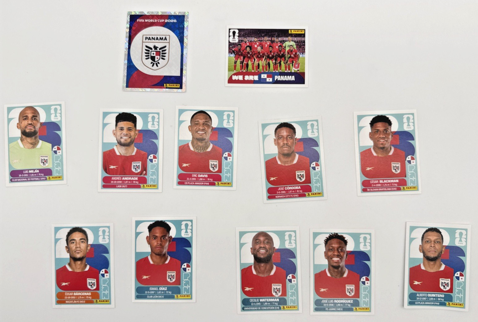 2026 100% Authentic Panini FIFA World Cup Panama Stickers Pick Team Logo Players