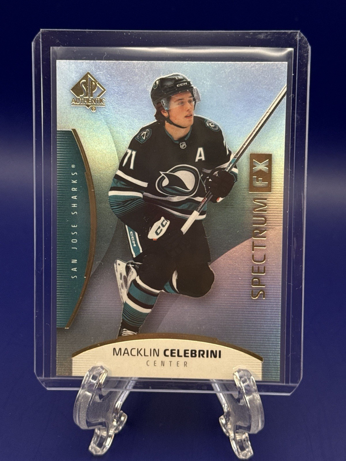 2025-26 SP Authentic Macklin Celebrini Future Watch Spectrum FX S-22 Sharks