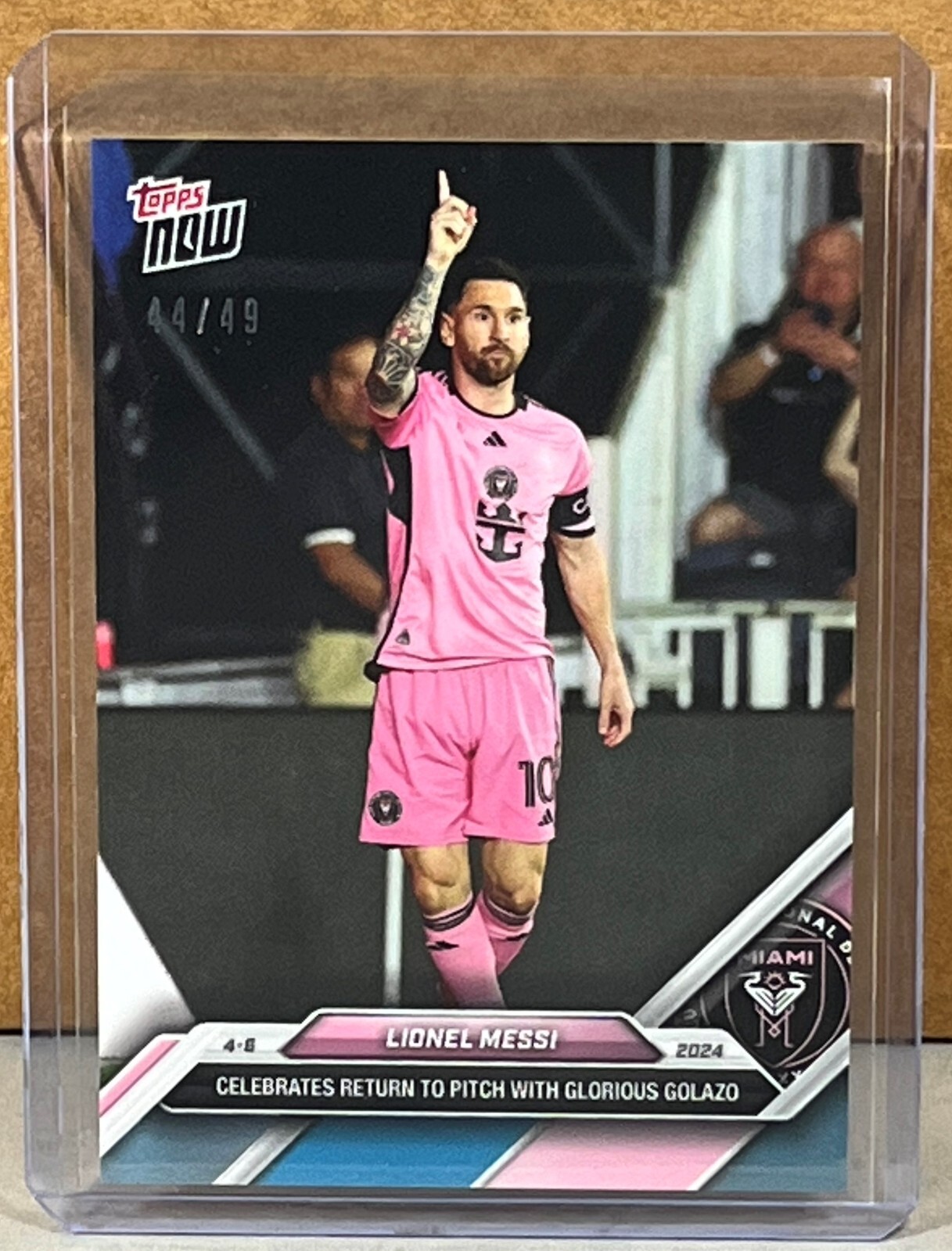 2024 TOPPS NOW MLS #31 LIONEL MESSI INTER MIAMI CF golazo Blue Parallel 44/49
