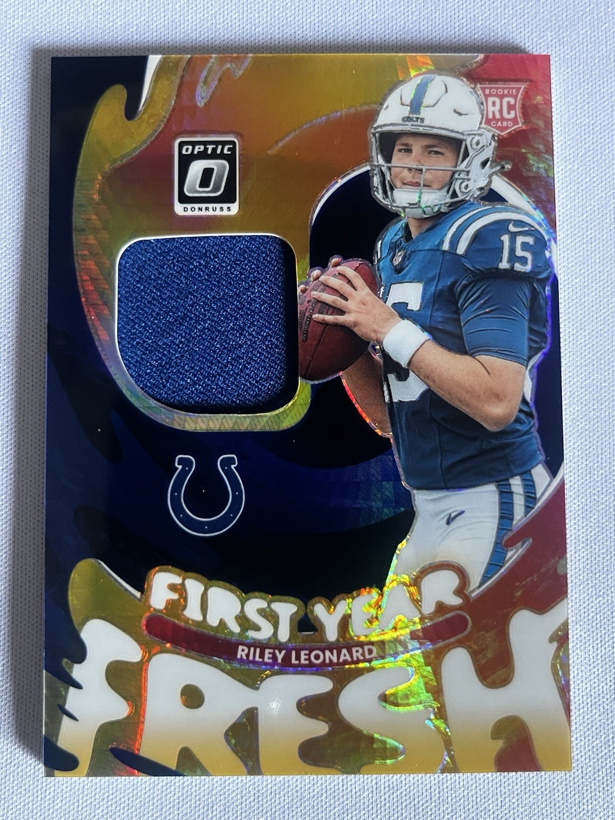 2025 Panini Donruss Optic First Year Fresh Riley Leonard #FYFBH-RLD Blue hyper