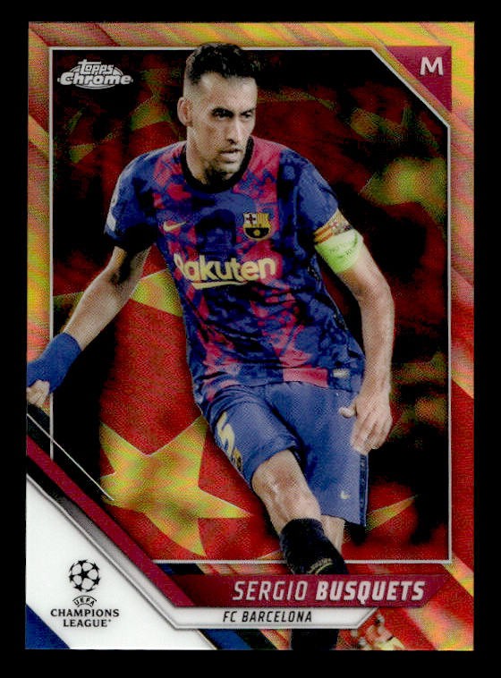 2021-22 Topps Chrome Sergio Busquets SSP (~/25) Red Gold Starball #42 Barcelona