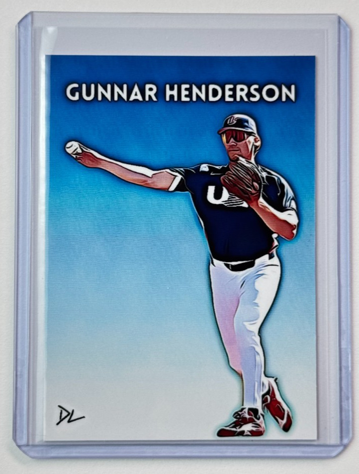 Gunnar Henderson Limited Edition Artist Signed “Team USA” Trading Card 1/10