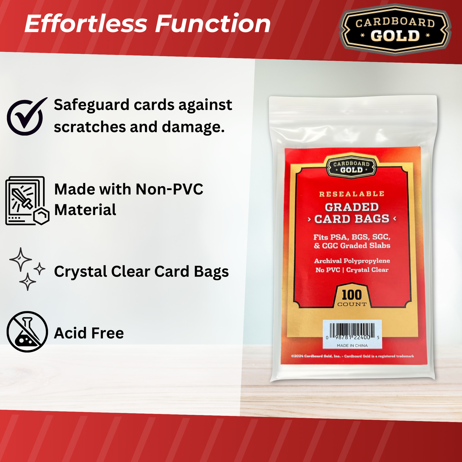 500 (5 Packs) Ultra CBG RESEALABLE GRADED CARD BAGS GB