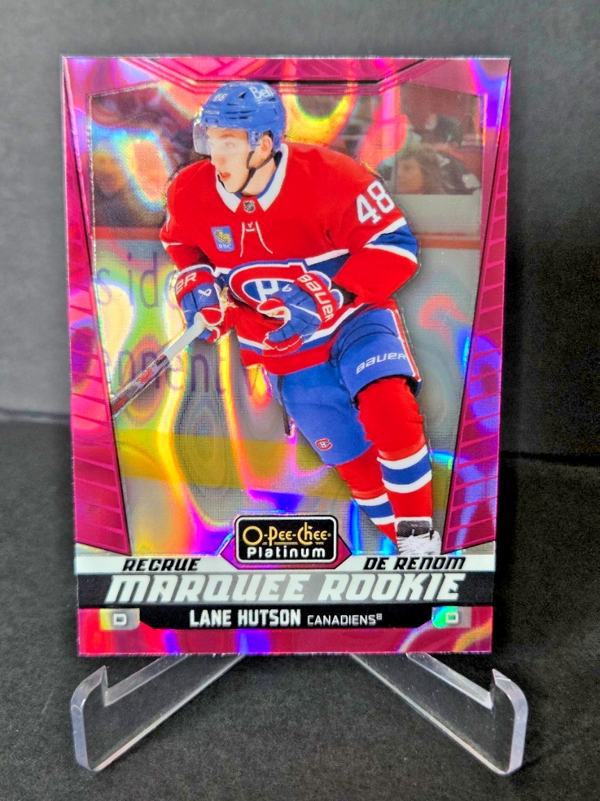 2024-25 O-Pee-Chee Platinum – Marquee Rookies Lane Hutson #234 Pink Magma (RC)