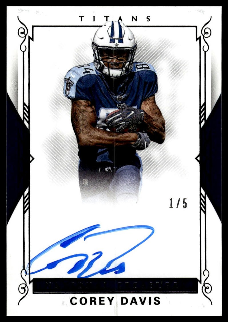 2017 National Treasures Corey Davis Rookie Signatures RPS Black #/5 Titans SN,AU