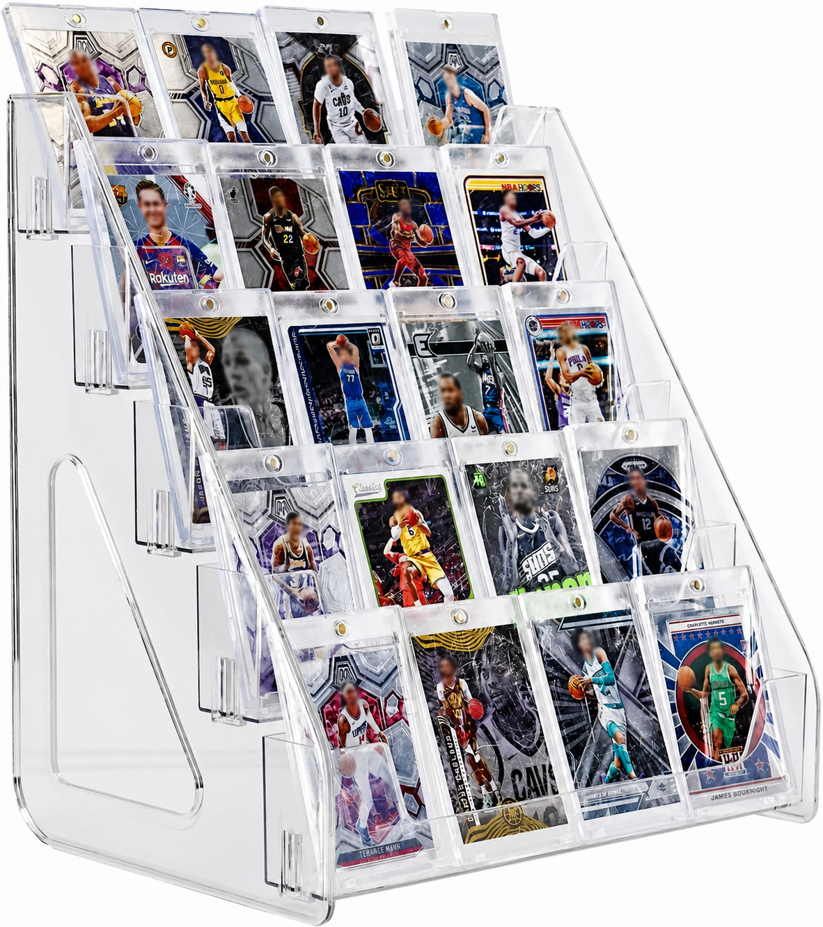 Display Stand for Baseball Basketball Sport ,5Tier Vertical Holder ,Trading Card