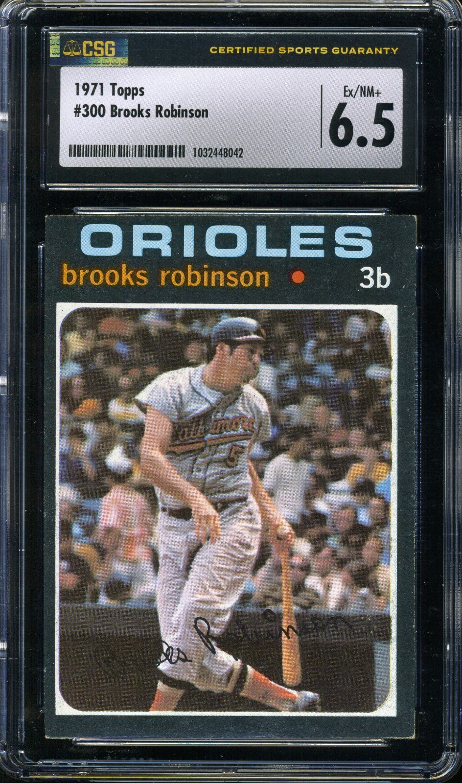 1971 TOPPS BROOKS ROBINSON #300 CSG 6.5 EX-NM+