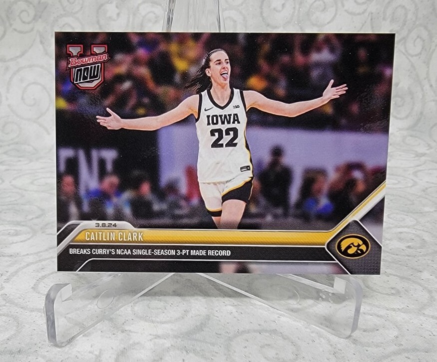 Caitlin Clark – 2023-24 Bowman U Now Card # 63 – Breaks 3pt Record – In HAND