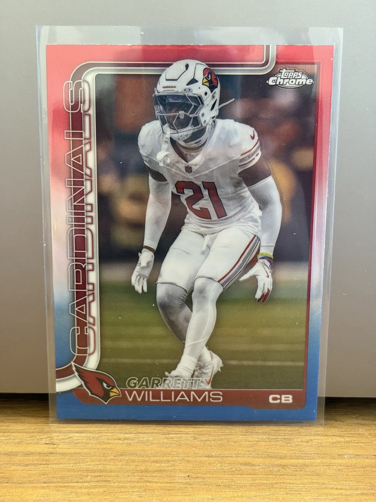 2025 Topps Chrome #6 Garrett Williams Red White and Blue Refractor