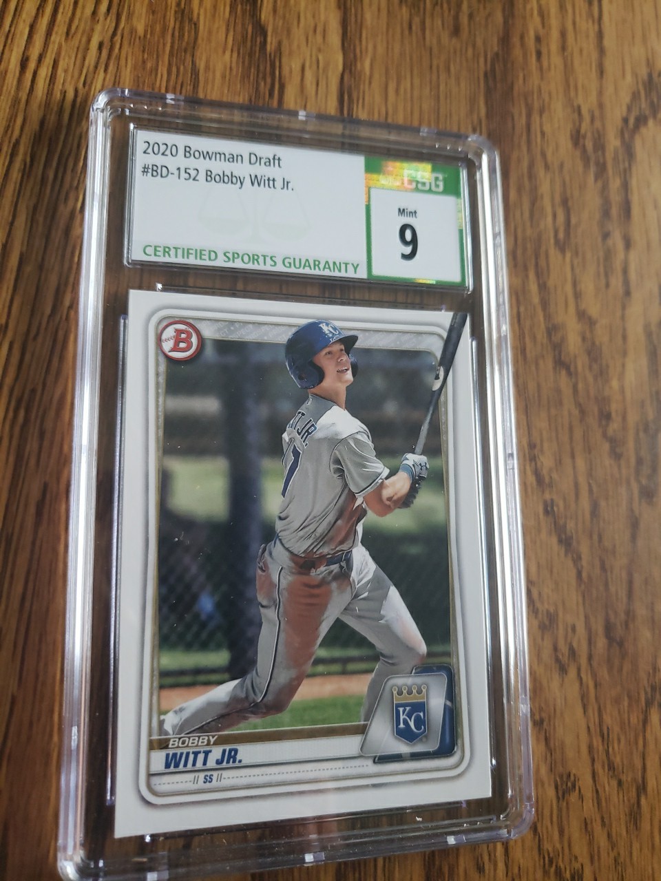 2020 Bowman Draft #BD-152 Bobby Witt Jr. CSG Mint 9 Rookie RC Kansas City Royals
