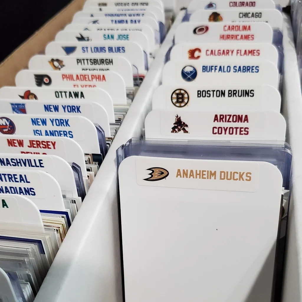 (33) TALL Sports Card Dividers with 33 FREE NHL Team Logos Label Set