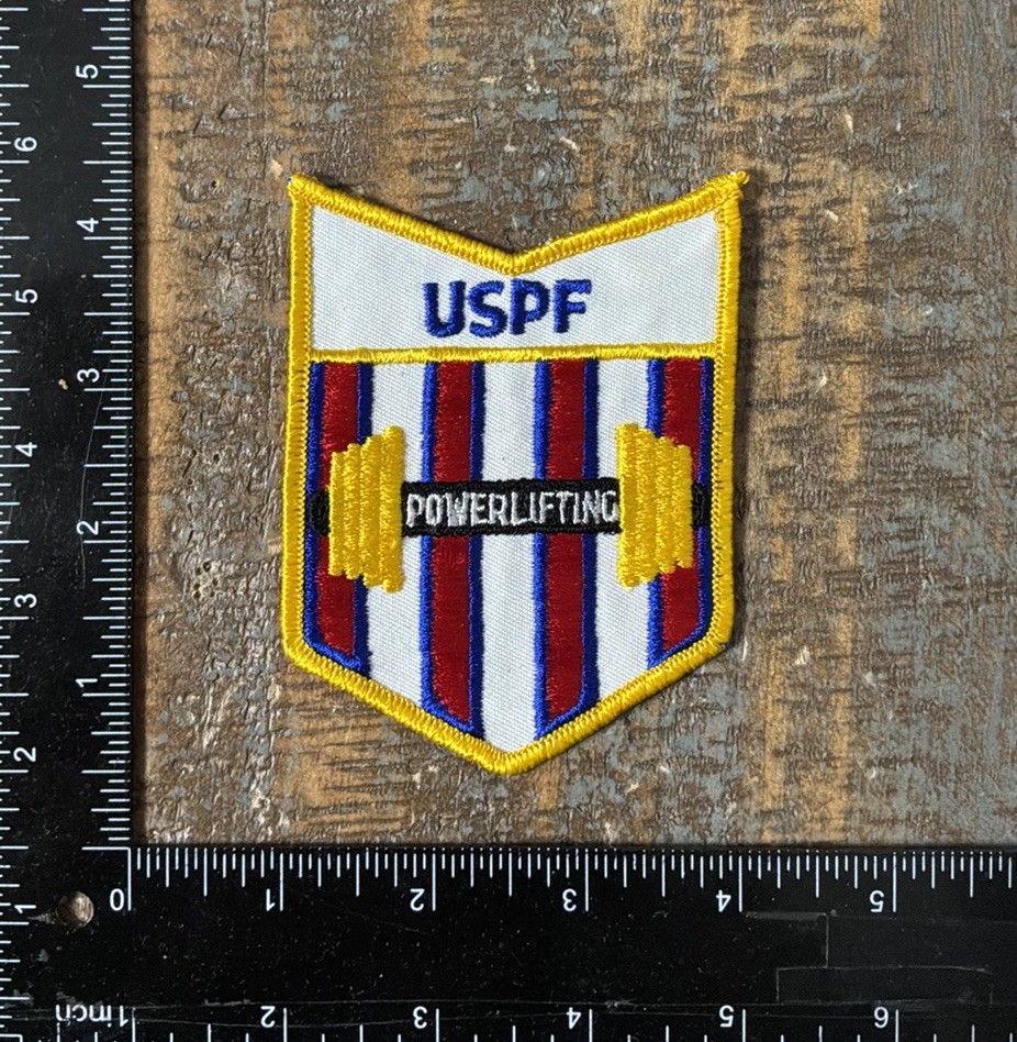 Vintage USPF United States Powerlifting Federation Sew-On Patch NOS 1970s