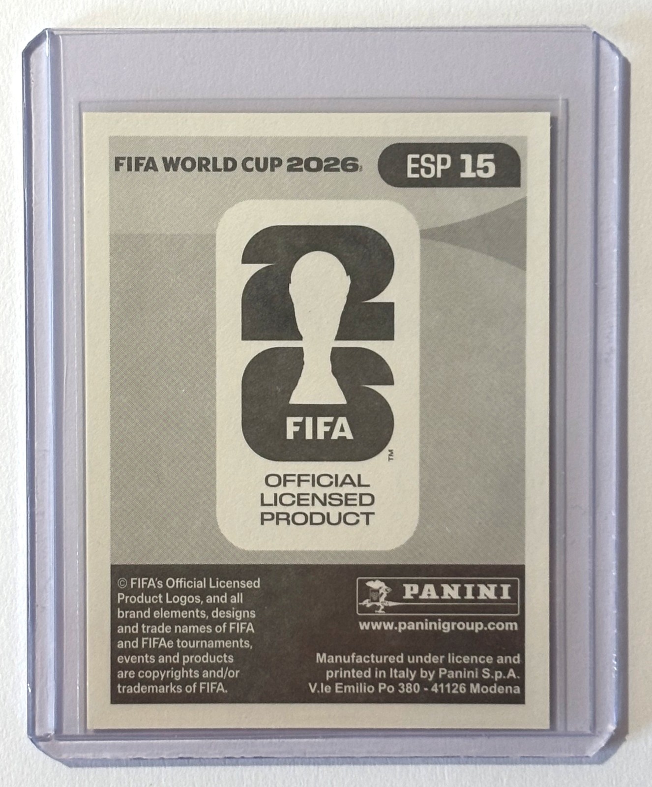PANINI World Cup 2026 Gold Crumple Sticker ESP15 – Lamine Yamal