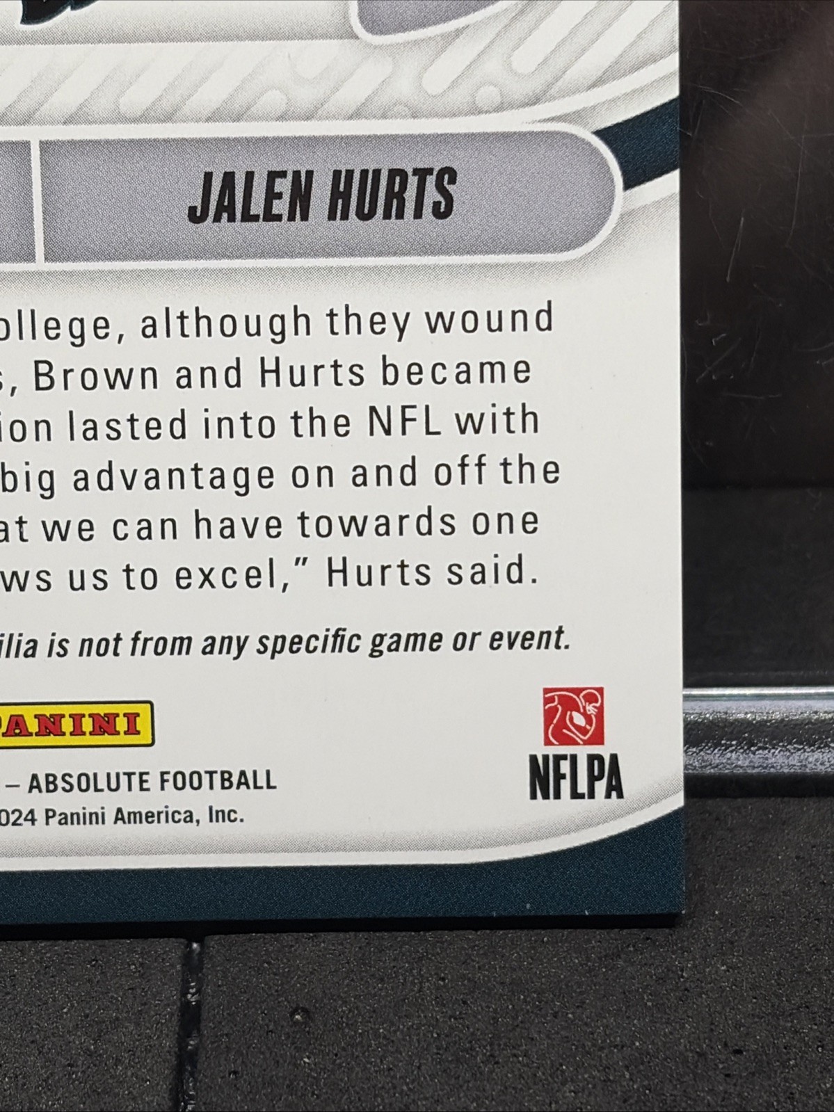 2024 Panini Absolute – Team Tandem Materials Jalen Hurts, A.J. Brown /49 Wow 🤯